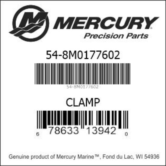 Bar codes for Mercury Marine part number 54-8M0177602
