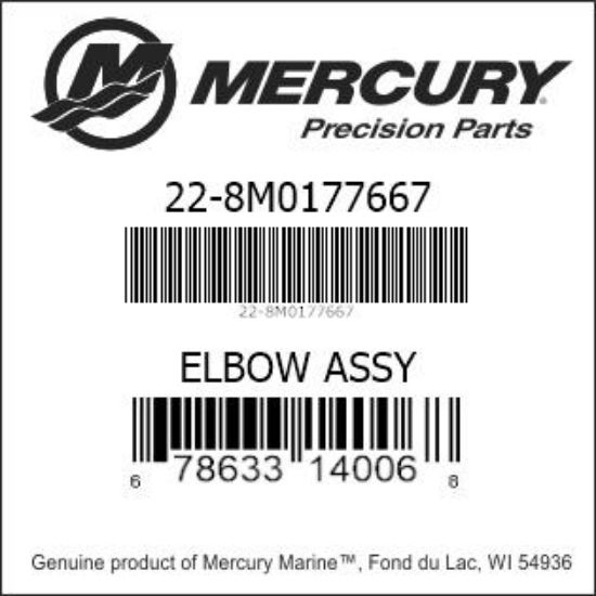 Bar codes for Mercury Marine part number 22-8M0177667
