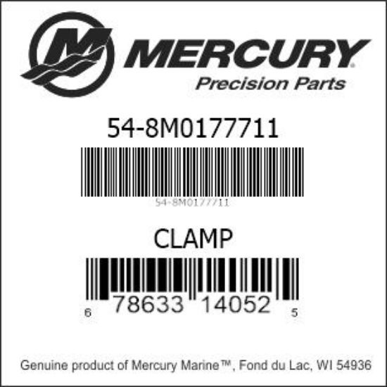Bar codes for Mercury Marine part number 54-8M0177711