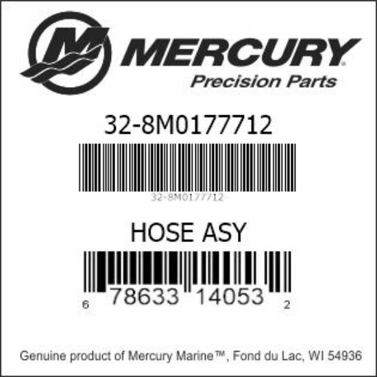 Bar codes for Mercury Marine part number 32-8M0177712
