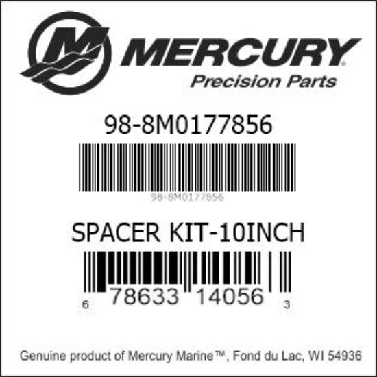 Bar codes for Mercury Marine part number 98-8M0177856