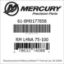 Mercury Marine part number 61-8M0177858 RM L4NA 75-100 Bar codes for Mercury Marine part number 61-8M0177858