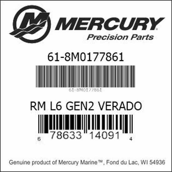 Bar codes for Mercury Marine part number 61-8M0177861
