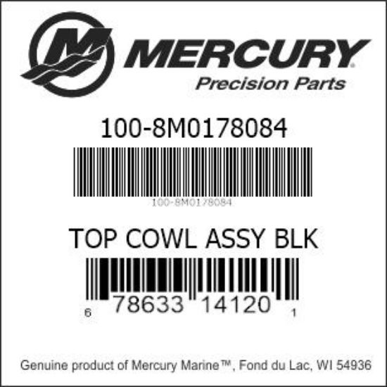 Bar codes for Mercury Marine part number 100-8M0178084