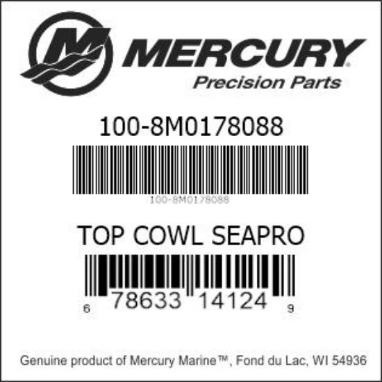 Bar codes for Mercury Marine part number 100-8M0178088