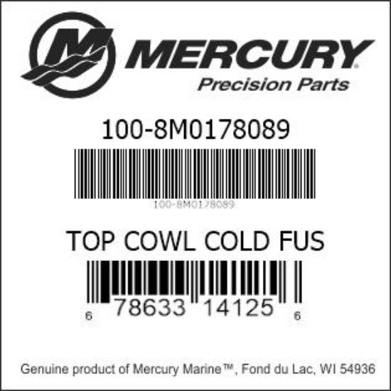Bar codes for Mercury Marine part number 100-8M0178089