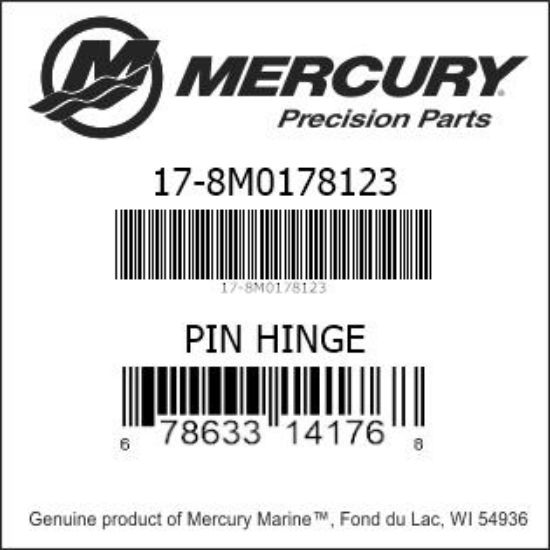 Bar codes for Mercury Marine part number 17-8M0178123