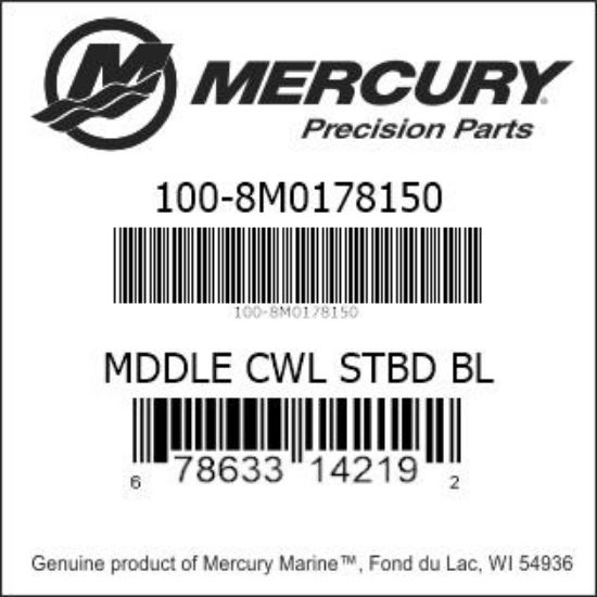Bar codes for Mercury Marine part number 100-8M0178150
