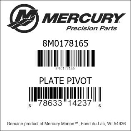 Bar codes for Mercury Marine part number 8M0178165