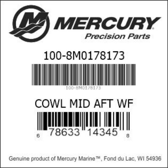 Bar codes for Mercury Marine part number 100-8M0178173