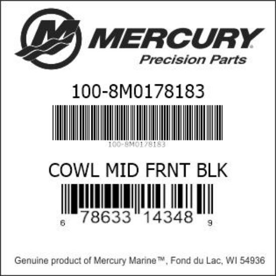 Bar codes for Mercury Marine part number 100-8M0178183