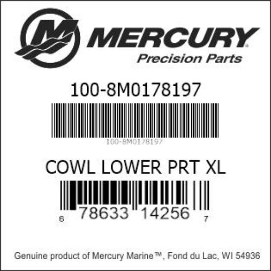 Bar codes for Mercury Marine part number 100-8M0178197
