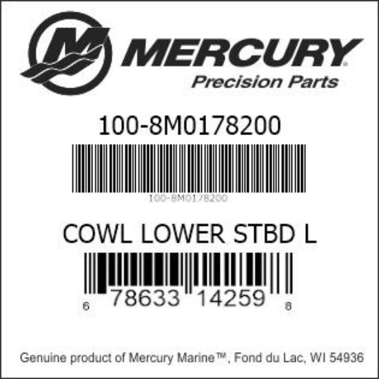 Bar codes for Mercury Marine part number 100-8M0178200