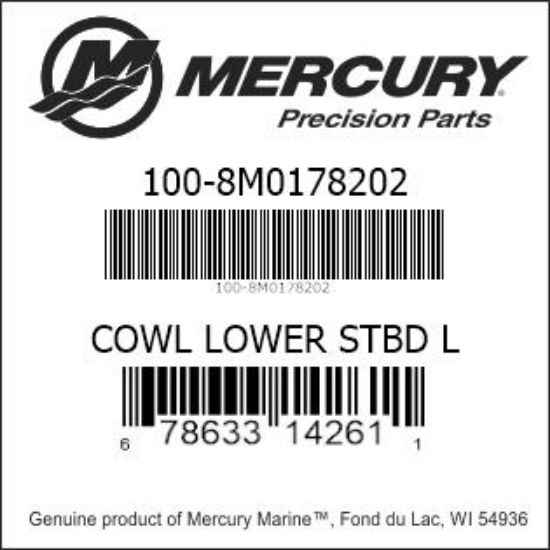 Bar codes for Mercury Marine part number 100-8M0178202