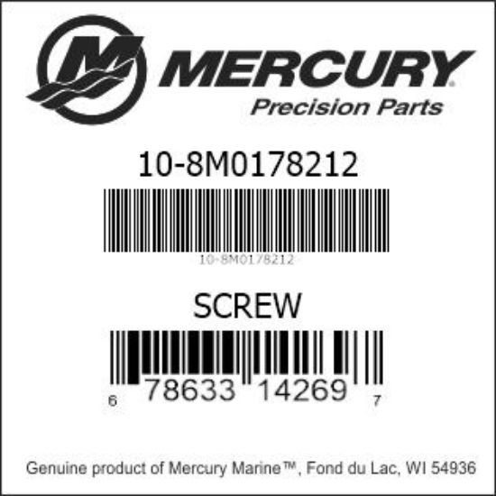 Bar codes for Mercury Marine part number 10-8M0178212