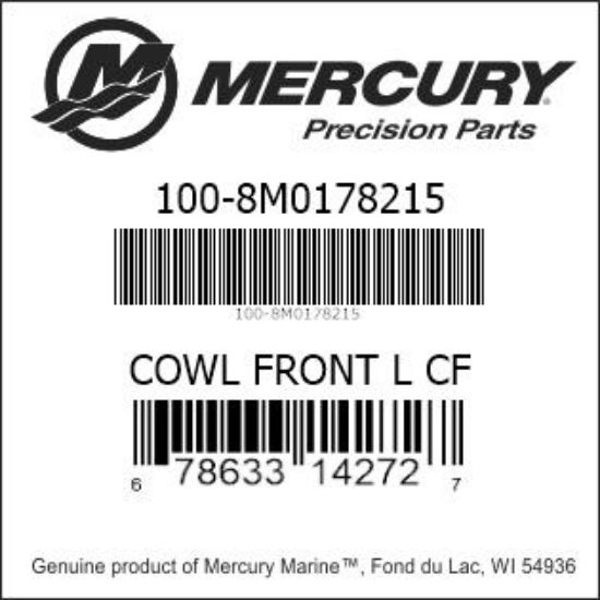 Bar codes for Mercury Marine part number 100-8M0178215