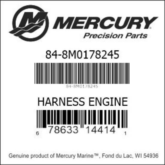 Bar codes for Mercury Marine part number 84-8M0178245