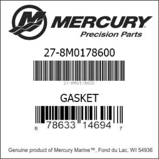 Bar codes for Mercury Marine part number 27-8M0178600