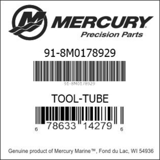 Bar codes for Mercury Marine part number 91-8M0178929