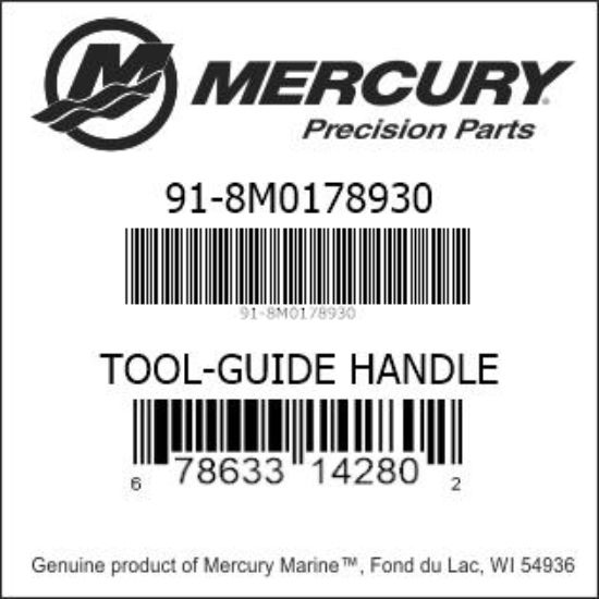 Bar codes for Mercury Marine part number 91-8M0178930