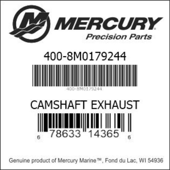 Bar codes for Mercury Marine part number 400-8M0179244