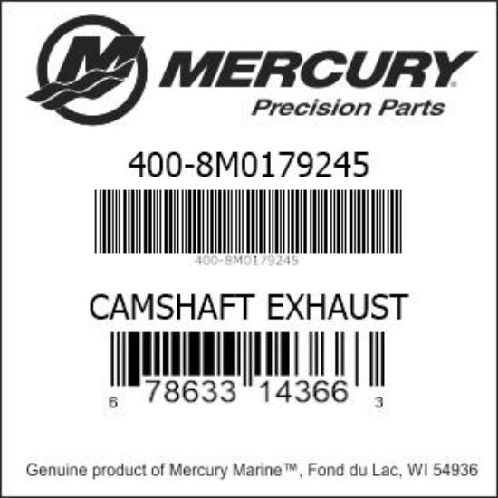 Bar codes for Mercury Marine part number 400-8M0179245