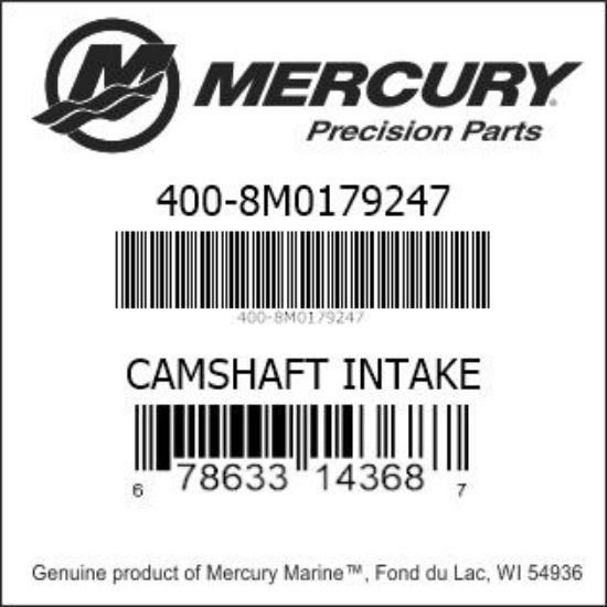 Bar codes for Mercury Marine part number 400-8M0179247