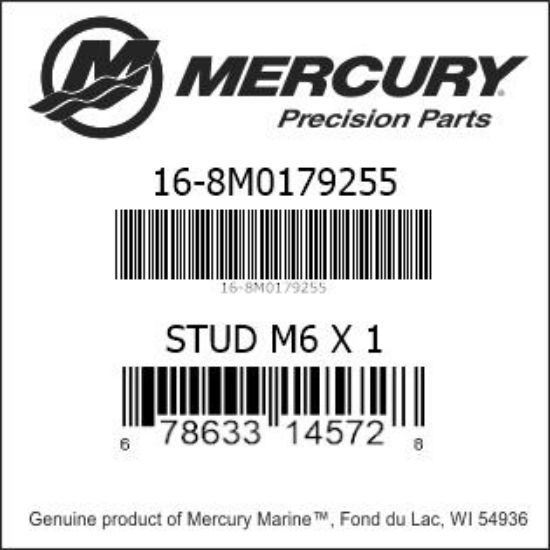 Bar codes for Mercury Marine part number 16-8M0179255