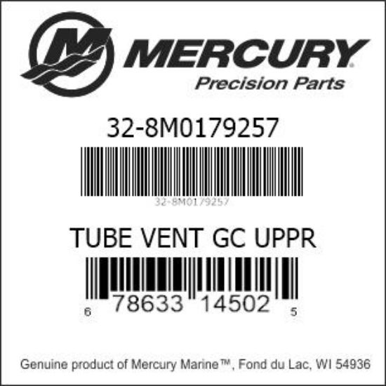 Bar codes for Mercury Marine part number 32-8M0179257