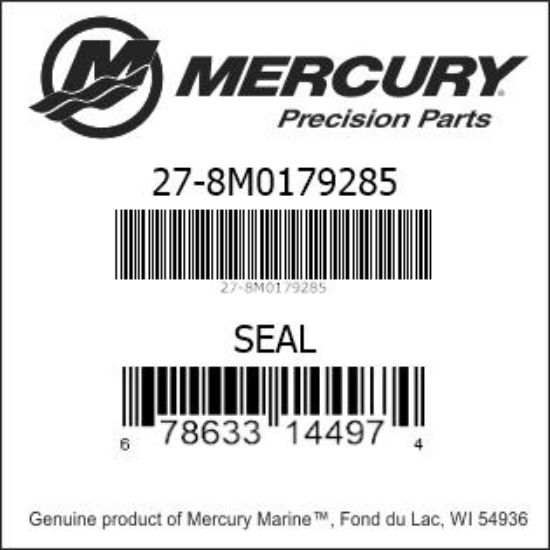 Bar codes for Mercury Marine part number 27-8M0179285
