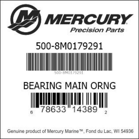 Bar codes for Mercury Marine part number 500-8M0179291