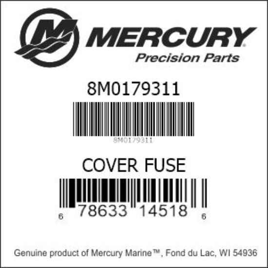 Bar codes for Mercury Marine part number 8M0179311