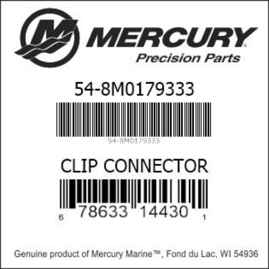Bar codes for Mercury Marine part number 54-8M0179333