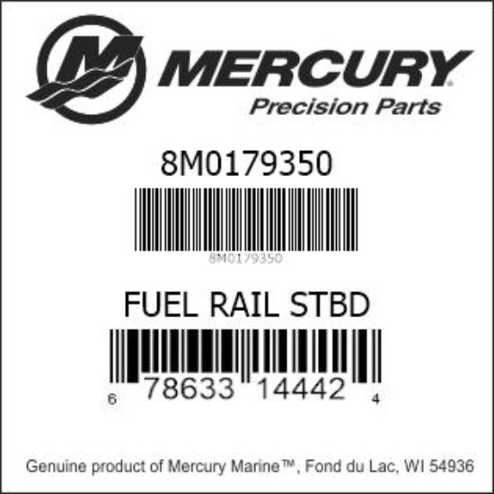 Bar codes for Mercury Marine part number 8M0179350