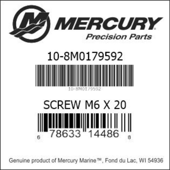 Bar codes for Mercury Marine part number 10-8M0179592