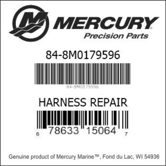 Bar codes for Mercury Marine part number 84-8M0179596