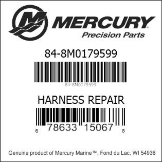 Bar codes for Mercury Marine part number 84-8M0179599
