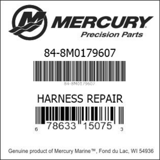 Bar codes for Mercury Marine part number 84-8M0179607