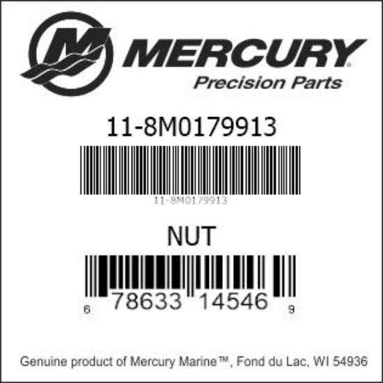 Bar codes for Mercury Marine part number 11-8M0179913