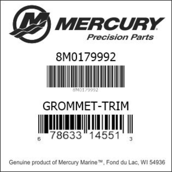 Bar codes for Mercury Marine part number 8M0179992