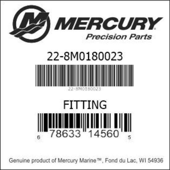 Bar codes for Mercury Marine part number 22-8M0180023