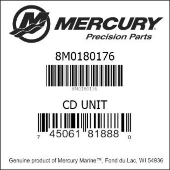 Bar codes for Mercury Marine part number 8M0180176