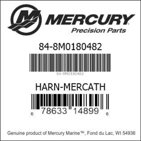 Bar codes for Mercury Marine part number 84-8M0180482