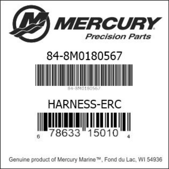 Bar codes for Mercury Marine part number 84-8M0180567