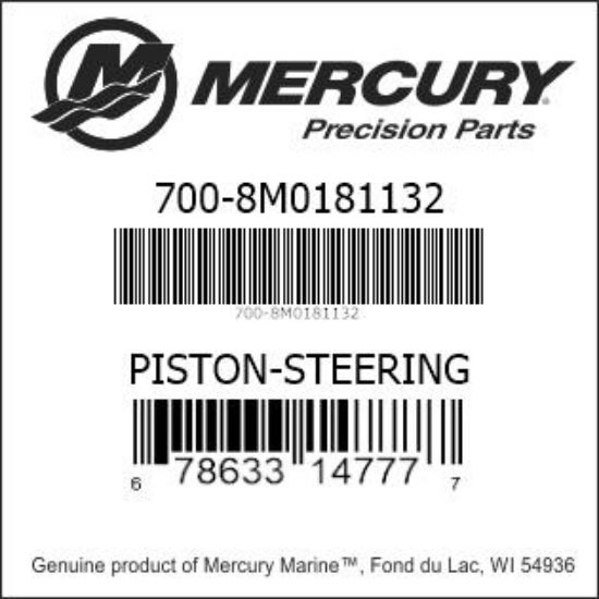 Bar codes for Mercury Marine part number 700-8M0181132