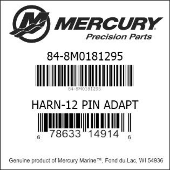 Bar codes for Mercury Marine part number 84-8M0181295