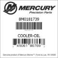 Bar codes for Mercury Marine part number 8M0181739