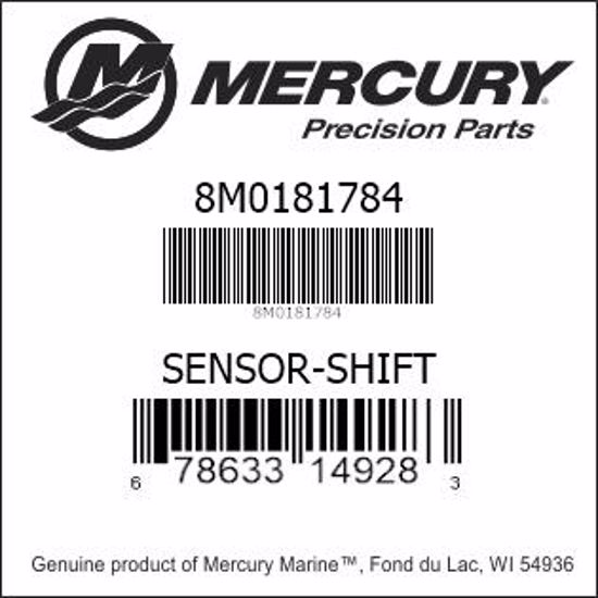 Bar codes for Mercury Marine part number 8M0181784