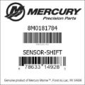 Bar codes for Mercury Marine part number 8M0181784