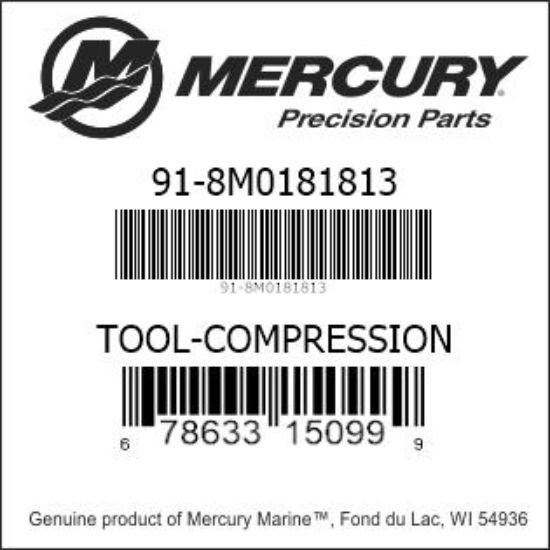 Bar codes for Mercury Marine part number 91-8M0181813